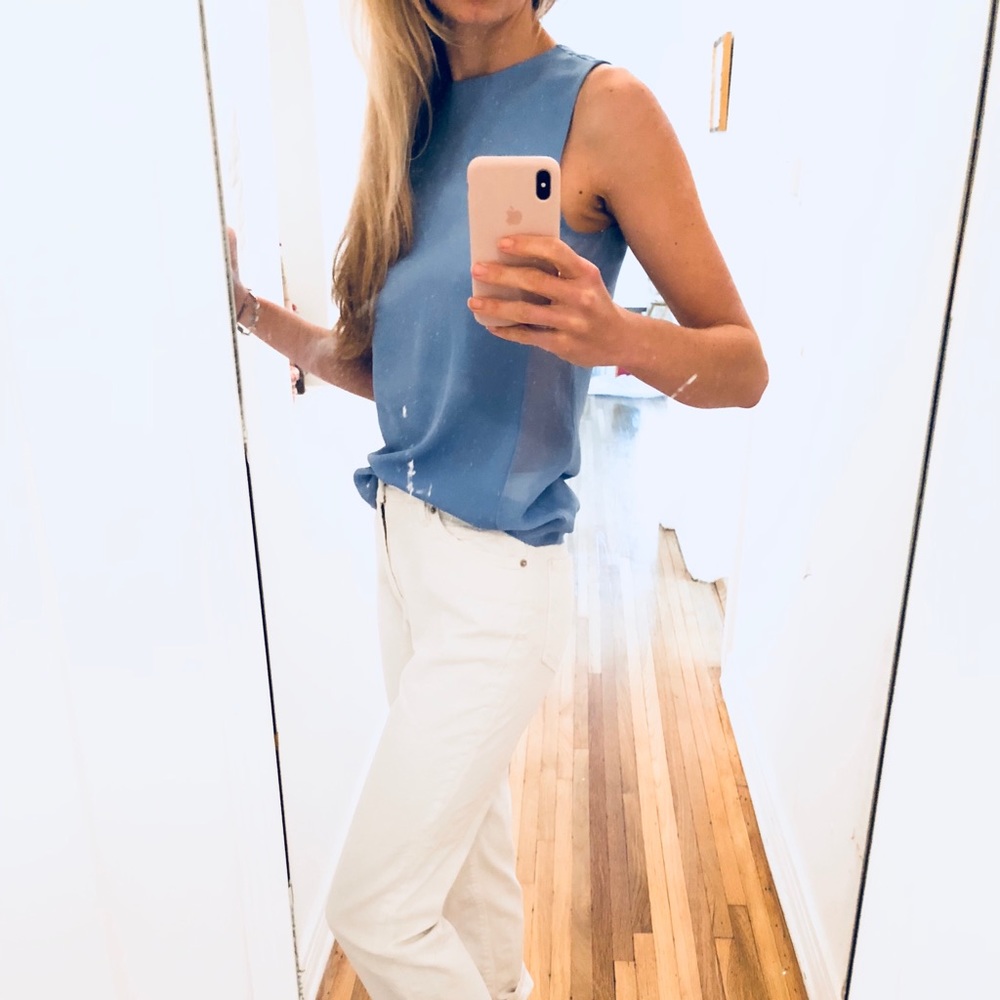 MONIKA CHIANG SILK BLOUSE XS // chain drape back! - Picture 1 of 8